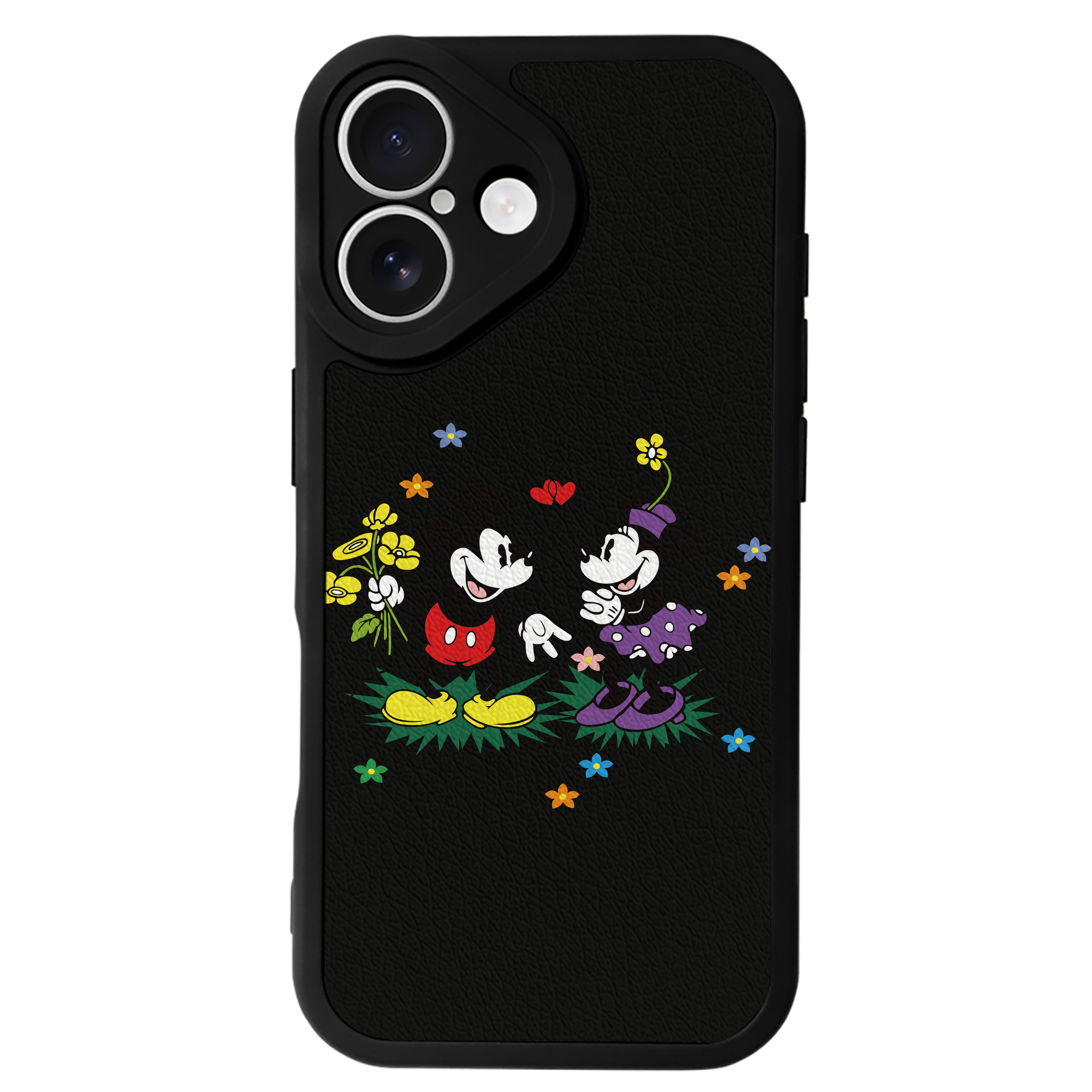 （画像用） ミッキーマウス Mickey Mouse 【iPhone 16シリーズ対応】シリコンスマホケース（レザー調） 材質：シリコン
